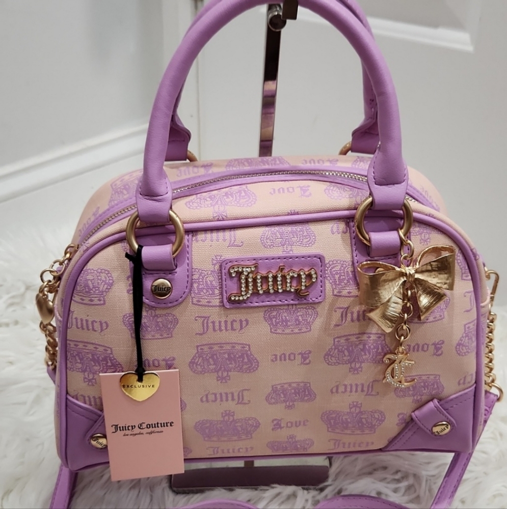 Juicy Couture Exclusive Purple and Cream Bowler
